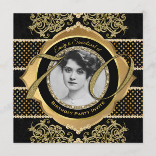 Convites Foto do Diamante Dourado do Aniversário do 70 Aniv