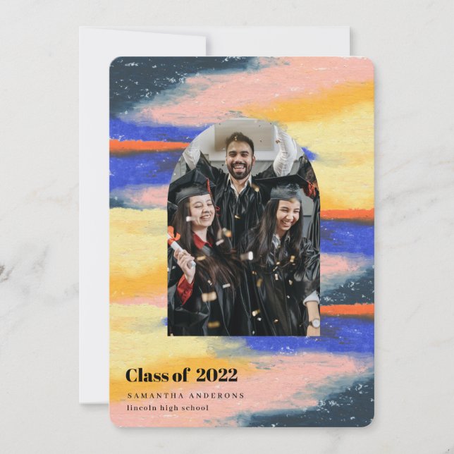 Convites Foto do Formando Colorido Moderno (Frente)
