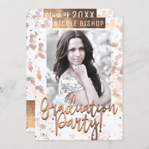 Convites Foto do Formando de Festa de formatura de Bronze d