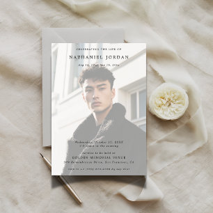 Convites Foto do fosco Celebração do Memorial Funeral da Vi