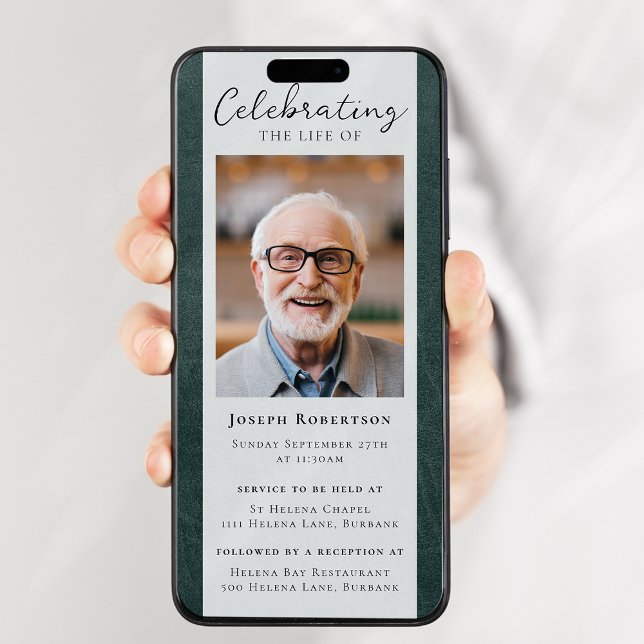 Convites Foto do Funeral de Couro Verde (Criador carregado)