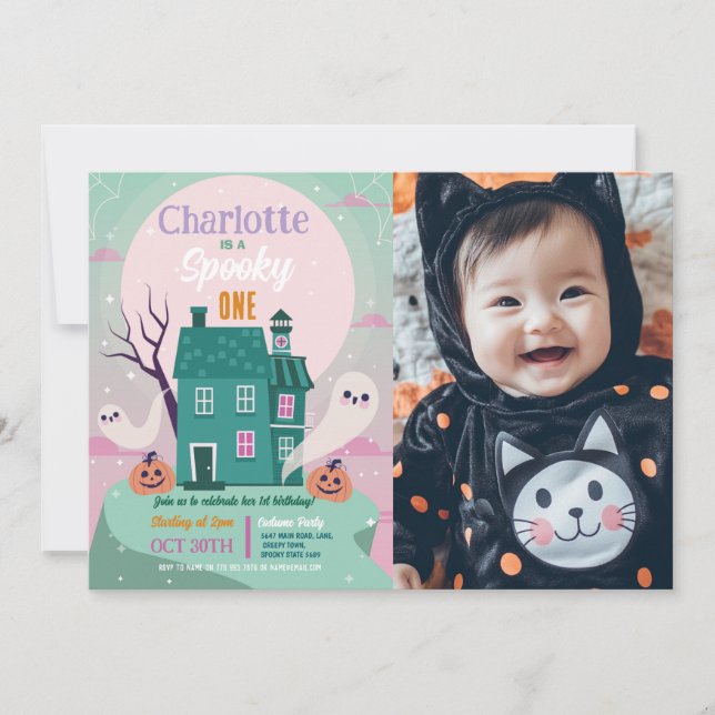 Convites Foto do Halloween 1rua Festa de Fantasmas (Frente)