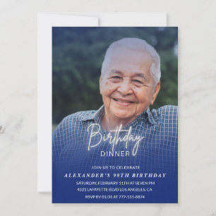 Convites Foto do jantar de homens azul marinho de 98 anos
