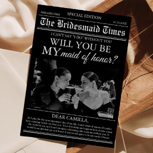 Convites Foto do Jornal Bridesmaid Proposta