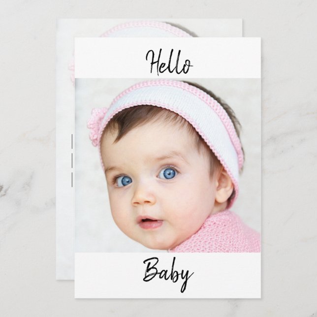 Convites Foto do lançamento do bebê x2 Moderno (Frente/Verso)