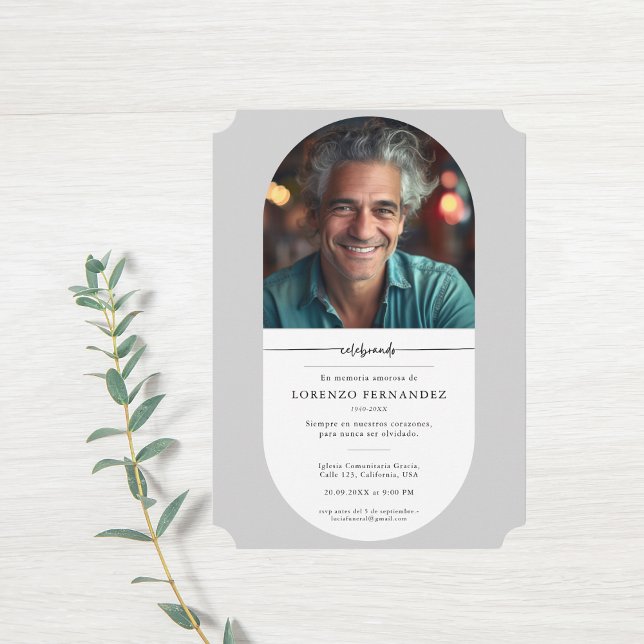 Convites Foto do Memorial do Funeral Espanhol em Caligrafia (Criador carregado)