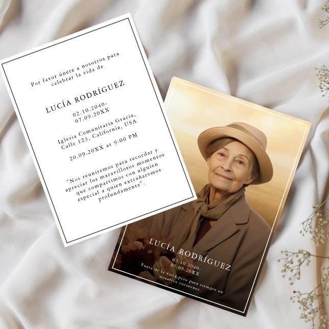Convites Foto do Memorial Espanhol da Celebração Funeral Mo (Criador carregado)