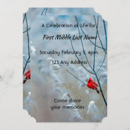 Convites Foto do Memorial Keepsasaac Pássaro Vermelho Carde