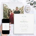 Convites Foto do Monograma da Caligrafia Verde Elegante Sag<br><div class="desc">Deixe sua papelaria de casamento capturar o romance e a beleza do seu dia especial com esse convite para fotos do Monograma da Caligrafia Verde Elegante! A nossa espantosa design, moderna e formal, apresenta uma fronteira verde sensual em torno do convite quadrado. É então acentuado com um belo monograma de...</div>