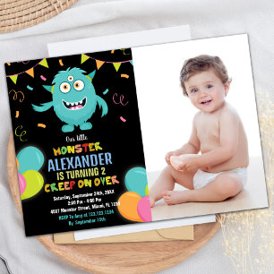 Convites Foto do Monster Birthday Invices Ballons