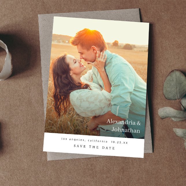 Convites Foto do Na moda de Chic Salve a Data (Criador carregado)