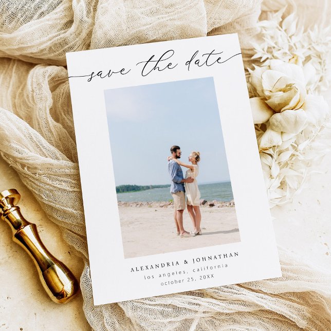 Convites Foto do Na moda de Chic Salve a Data 3 (Criador carregado)