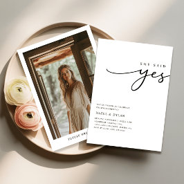 Convites Foto do Noivado de Casamento Mínimo de Tendy Trend