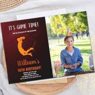 Convites Foto do Orange Jump Basbol Invances de Aniversário