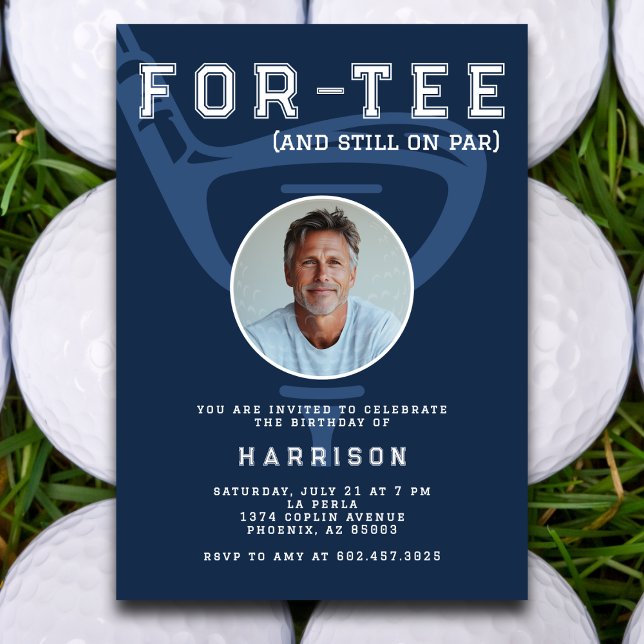 Convites Foto do Partido aniversário de 40 anos - Azul de G (Criador carregado)