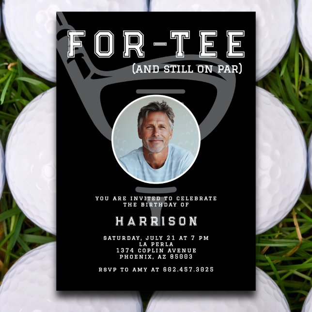 Convites Foto do Partido aniversário de 40 anos com Golfe M (Criador carregado)