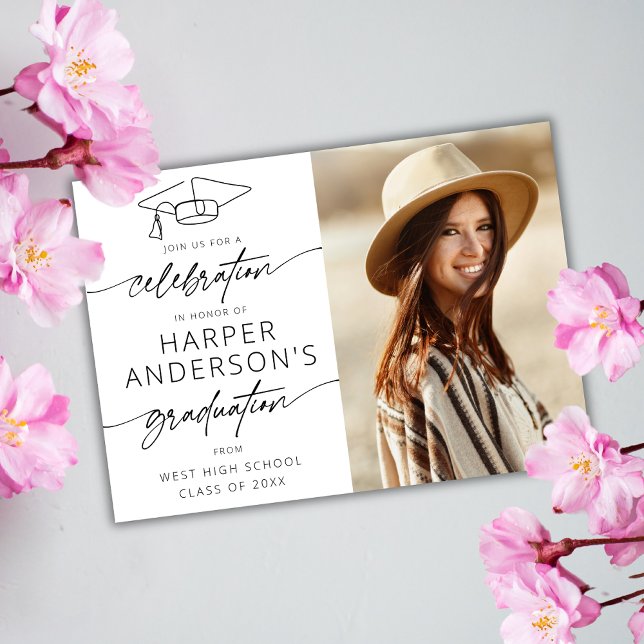 Convites Foto do Partido de Celebração de Script Moderno (Criador carregado)