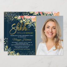 Foto do Partido de Reforma Dourada Floral Azul