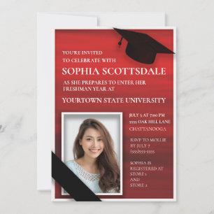 Convites Foto do Partido de Tronco da Faculdade Branca Verm