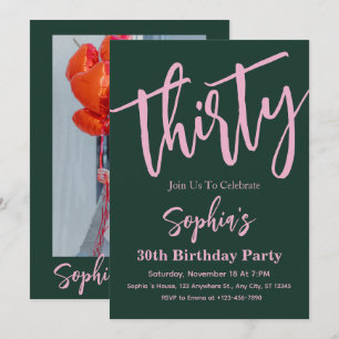 Convites Foto do Partido do aniversário de 30 anos de Scrip