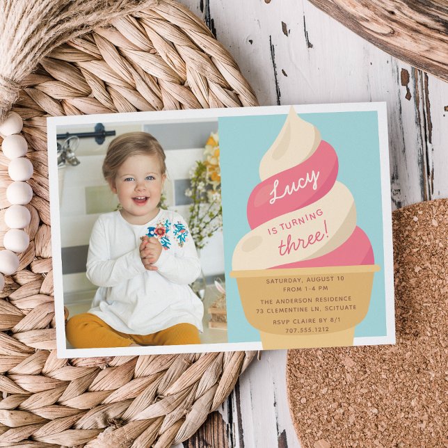 Convites Foto do Partido do Aniversário de criança do Sorve (Criador carregado)