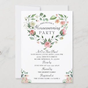 Convites Foto do Partido do Aquecimento Doméstico Floral R