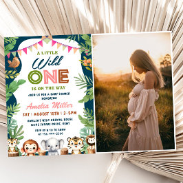 Convites Foto do Partido do Chá de fraldas Safari Selgle