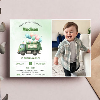 Convites Foto do Partido do primeiro aniversario de Caminhã