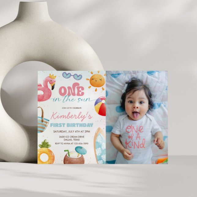 Convites Foto do Partido do primeiro aniversario de praia t (Criador carregado)