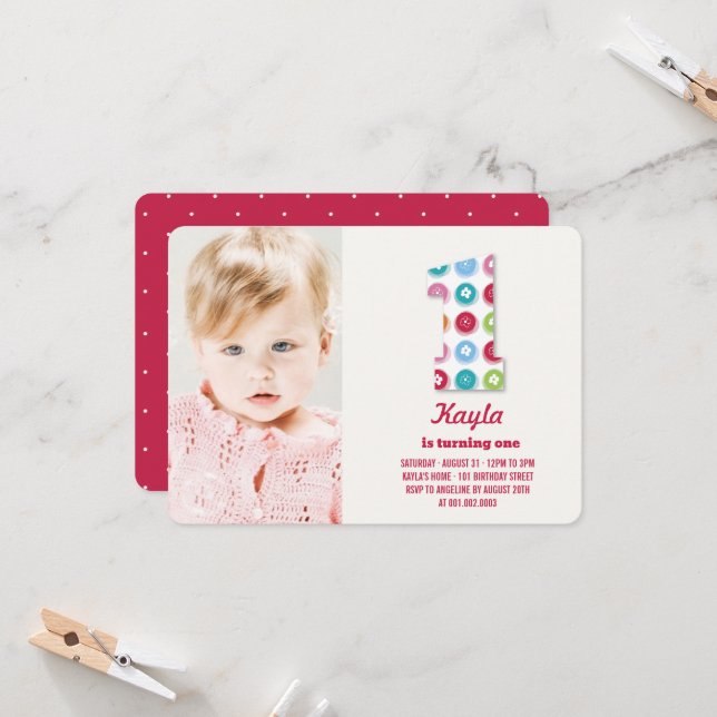 Convites Foto do Partido do primeiro aniversario dos Pontos (Frente/Verso In Situ)