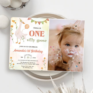 Convites Foto do Partido do primeiro aniversario Ganso de U
