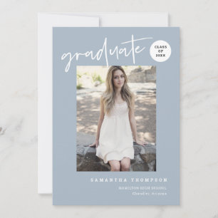 Convites Foto do Partido Formando da Escola Azul Mínima Mod