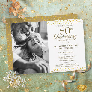 Convites Foto do Partido Surpresa do Ouro 50º aniversário