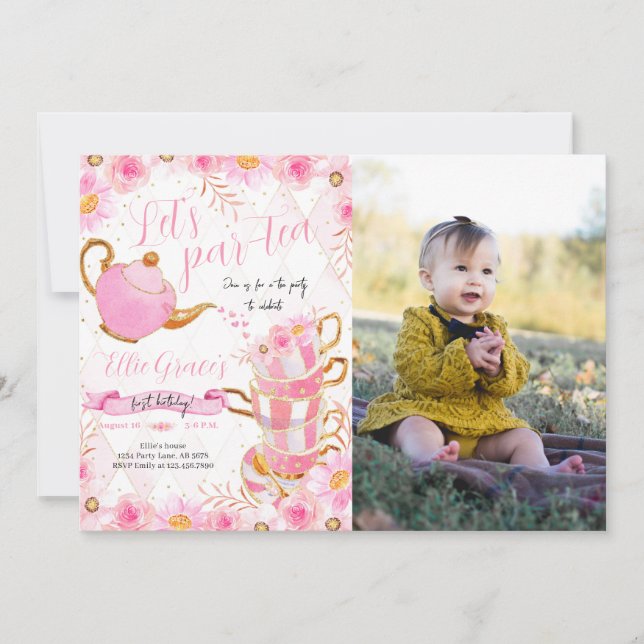 Convites Foto do Partido Tea Par-tea do vamos (Frente)