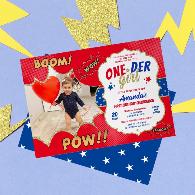 Convites Foto do Primeiro Aniversário da ONEder Girl (Criador carregado)