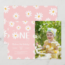 Convites Foto do primeiro aniversario Daisy