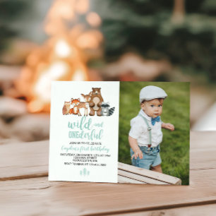 Convites Foto do primeiro aniversario de Wille Oneince Wood