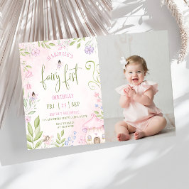 Convites Foto do Primeiro Aniversário do Cogumelo Florestal