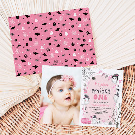 Convites Foto do primeiro aniversario Fantasma de Um Hallow