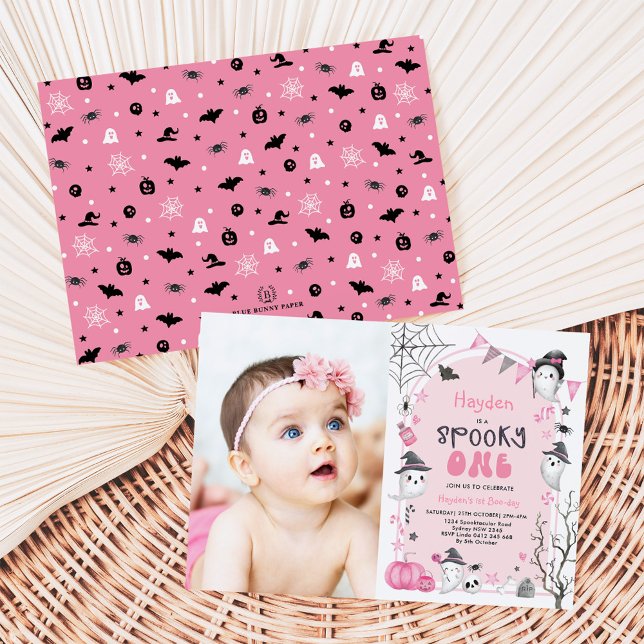 Convites Foto do primeiro aniversario Fantasma de Um Hallow (Criador carregado)