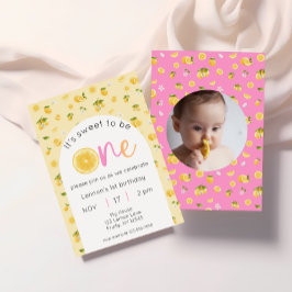 Convites Foto do primeiro aniversario Lemon