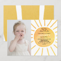 Foto do primeiro aniversario Sunshine Watercolor
