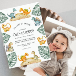 Convites Foto do Primeiro Festa de Aniversário do Dinossaur