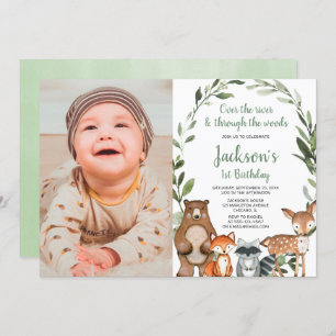 Convites Foto do primeiro primeiro aniversario do garoto da