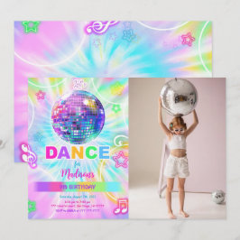 Convites Foto do Rainbow Dance Birthday