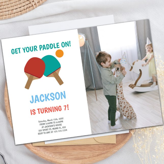 Convites Foto do Red vs Green Ping Pong - Voz de Aniversári (Red vs Green Ping Pong Birthday Invitations photo)