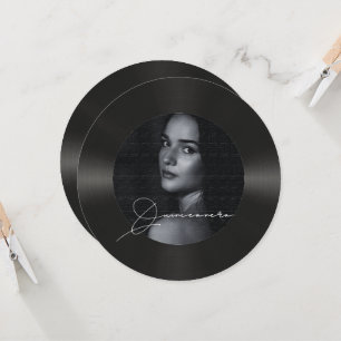 Convites Foto do registro de vinilo Quinceanera