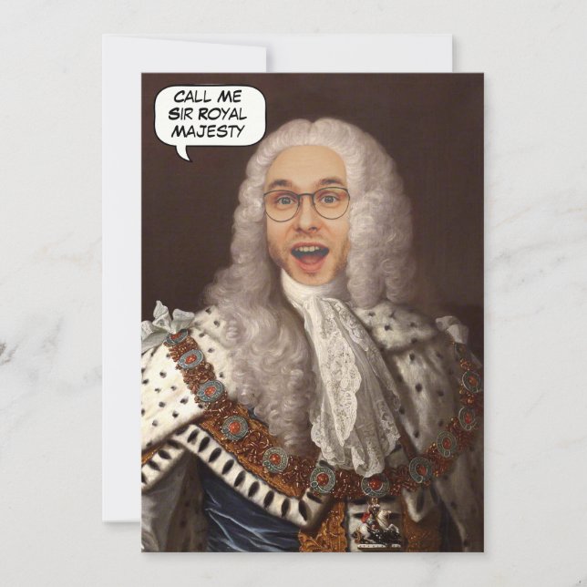 Convites Foto do Rei Personalizado Engraçado (Frente)