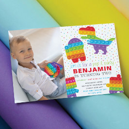 Convites Foto Do Robô Dinossauro Do pop It Boy Birthday