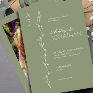 Convites Foto do Sage de Casamento do Divisor Botânico Mode